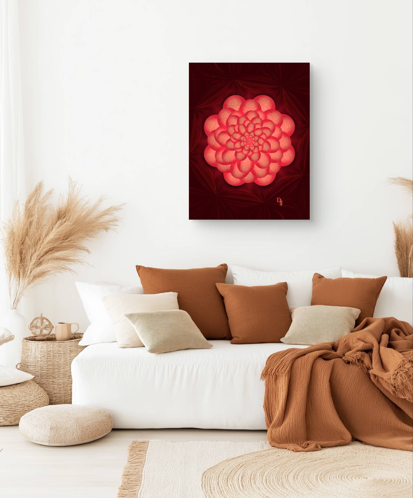 Inferno Bloom Echo – Luxury Botanical Art Print | Divinity Illustrations