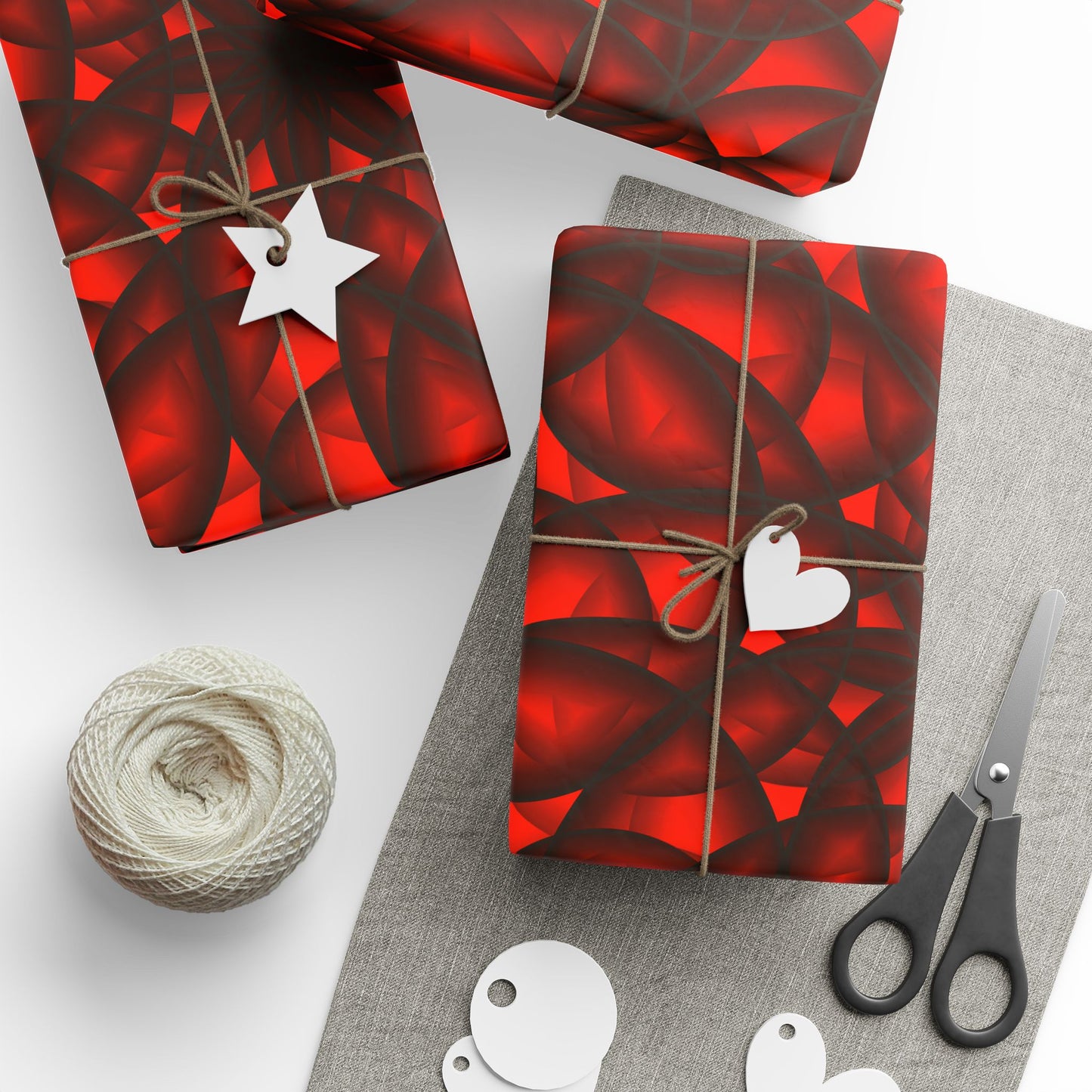 Vibrant Floral Wrapping Paper Red & Black Decorative Gift Wrap for Holidays, Birthdays, and Special Occasions