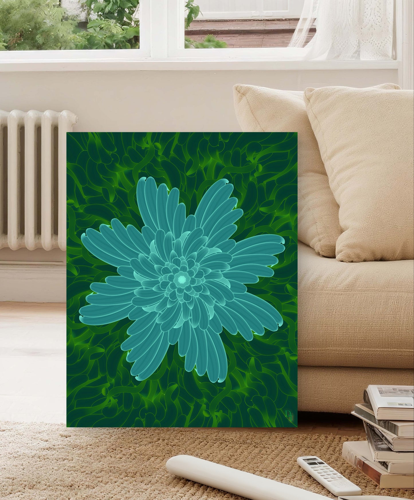 Emerald Bloom Echo – Luxury Botanical Fine Art Print | Divinity Illustrations