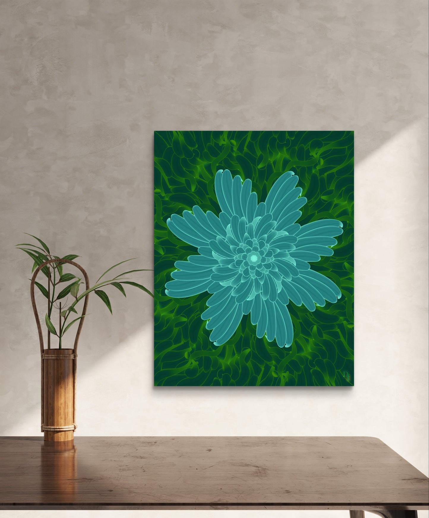 Emerald Bloom Echo – Luxury Botanical Fine Art Print | Divinity Illustrations
