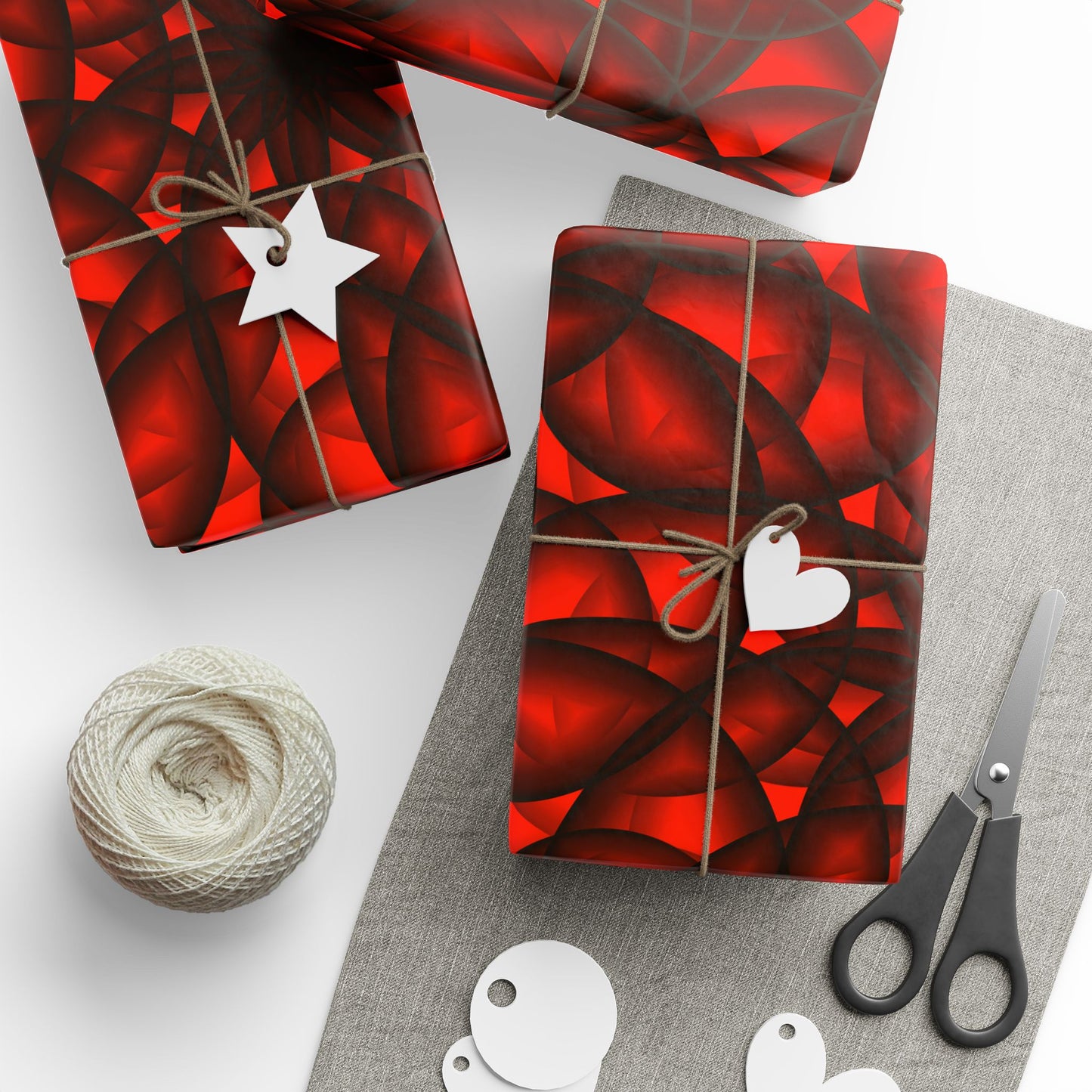 Vibrant Floral Wrapping Paper Red & Black Decorative Gift Wrap for Holidays, Birthdays, and Special Occasions