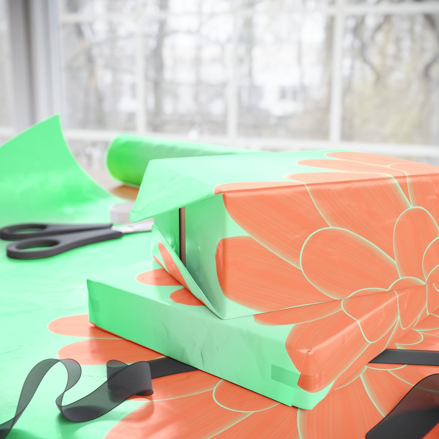 Holiday Floral Gift Wrapping Paper – Vibrant Eco-Friendly Gift Wrap