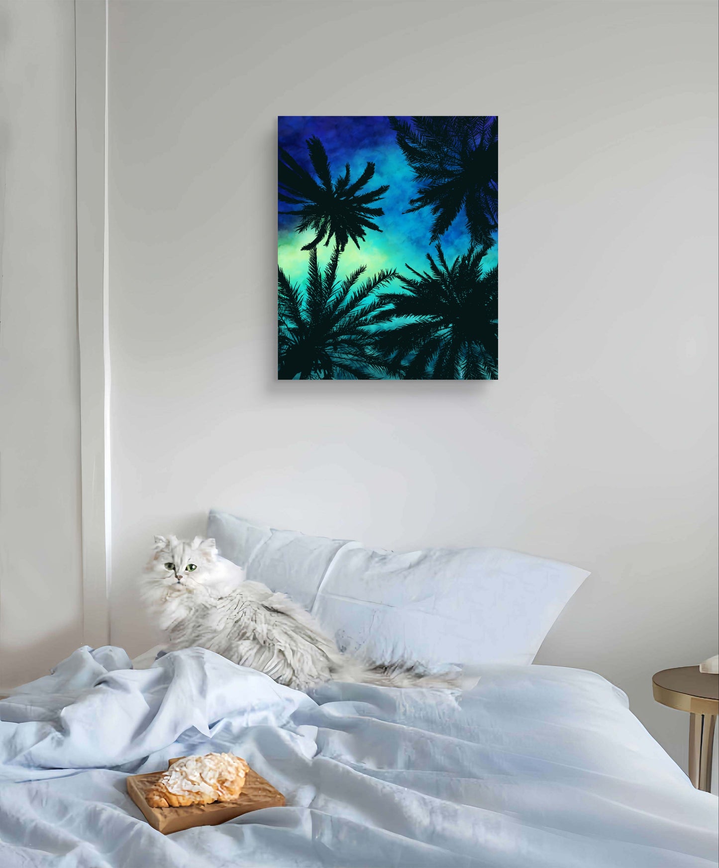 Celestial Palms – Tropical Galaxy Night Fine Art Print (Unframed)