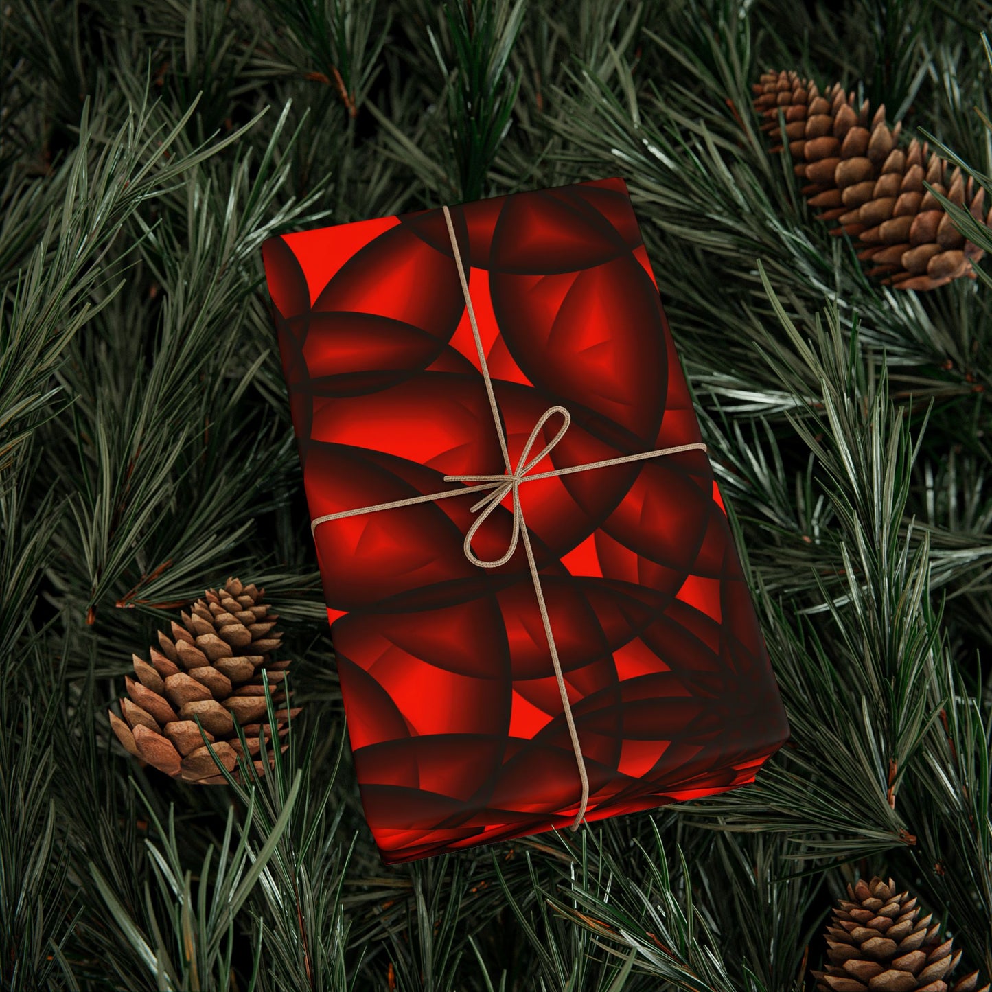 Vibrant Floral Wrapping Paper Red & Black Decorative Gift Wrap for Holidays, Birthdays, and Special Occasions