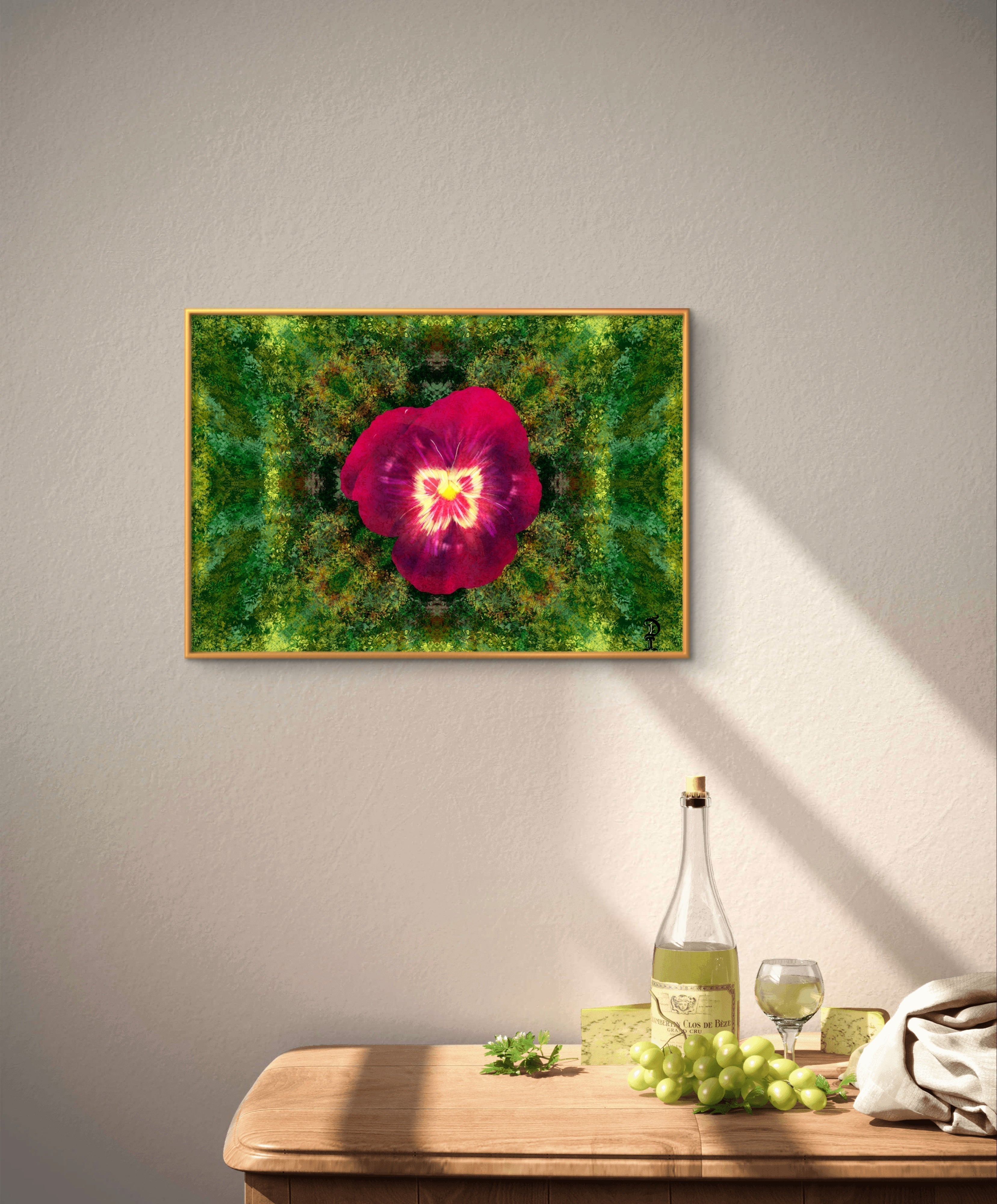 Botanical fine art print styled in a serene sacred space