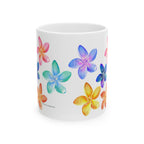 Colorful Plumeria Ceramic Mug – Floral Coffee & Tea Cup