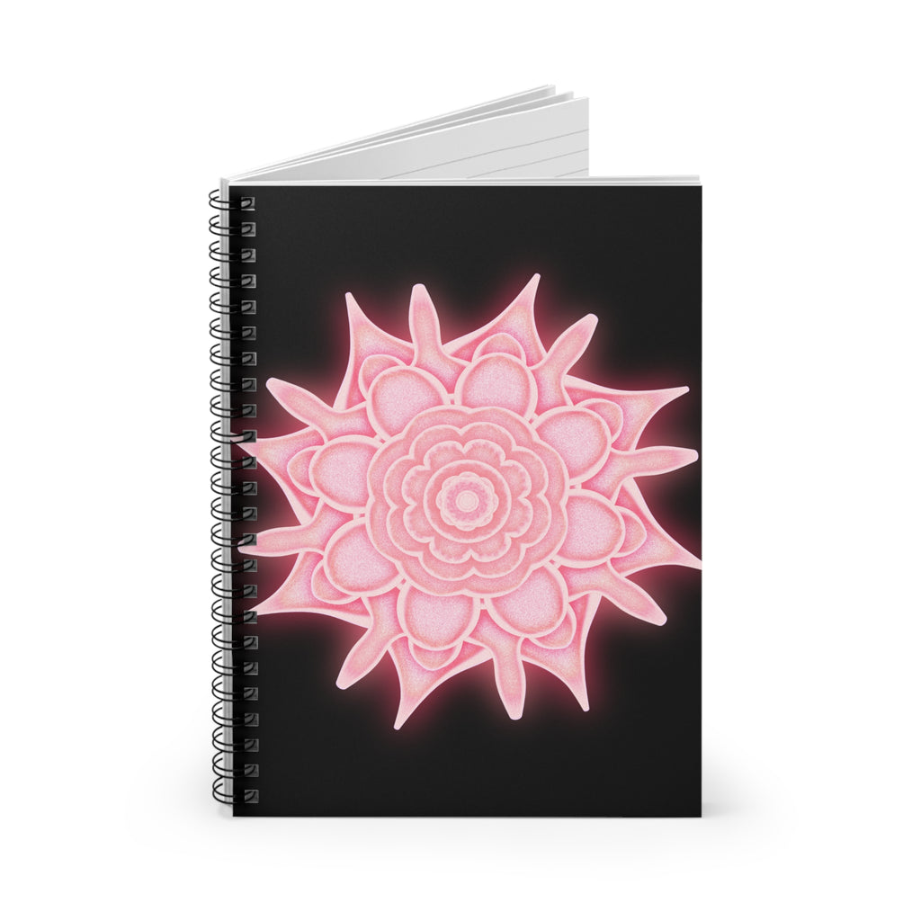 Shadow Bloom Spiral Notebook – Pink Mandala Journal for Writing & Mindfulnes