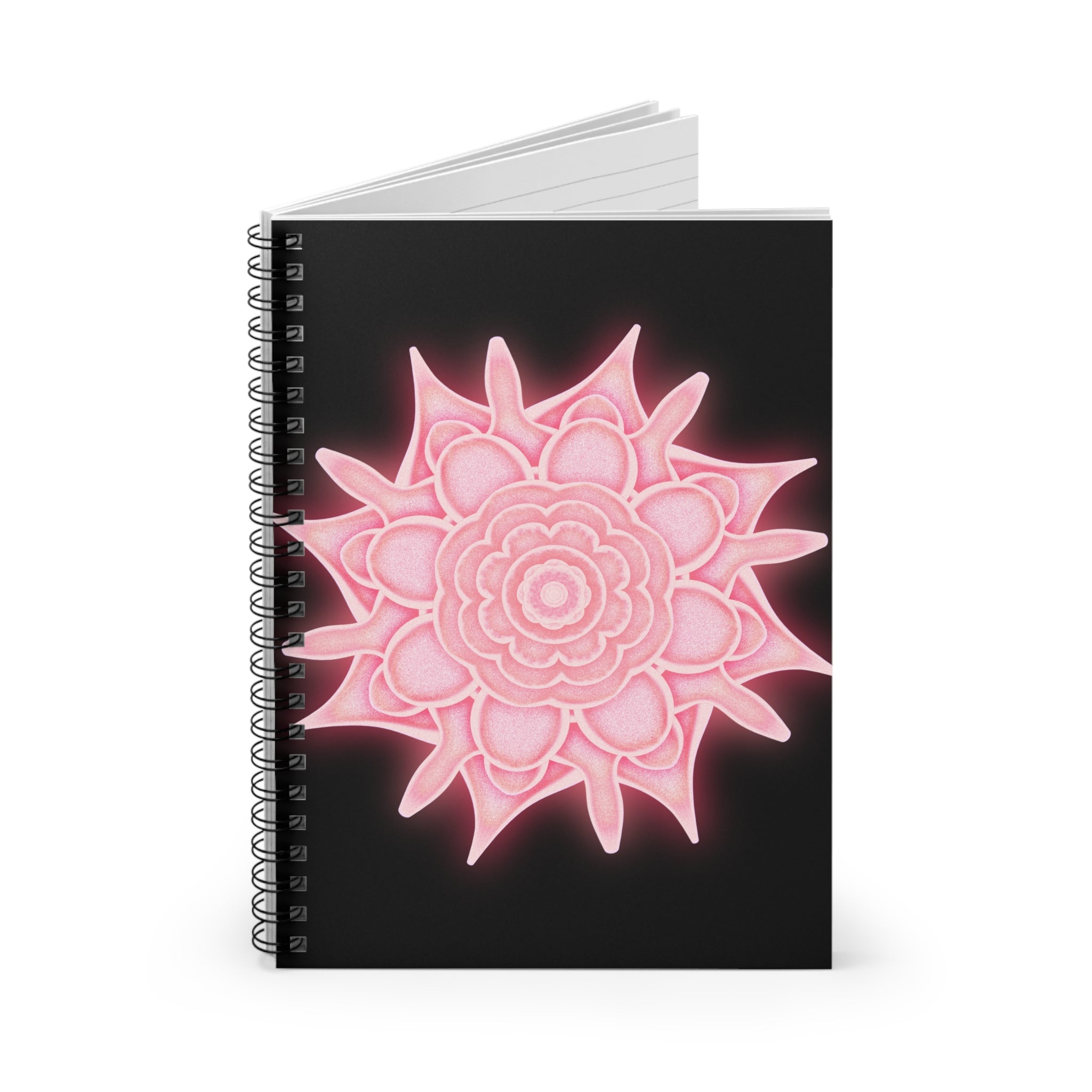Shadow Bloom Spiral Notebook – Pink Mandala Journal for Writing & Mindfulnes