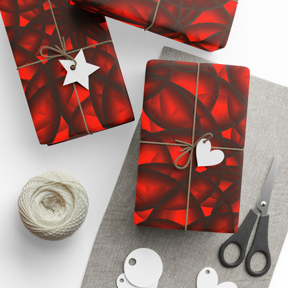 Vibrant Floral Wrapping Paper  Red & Black Decorative Gift Wrap for Holidays, Birthdays, and Special Occasions