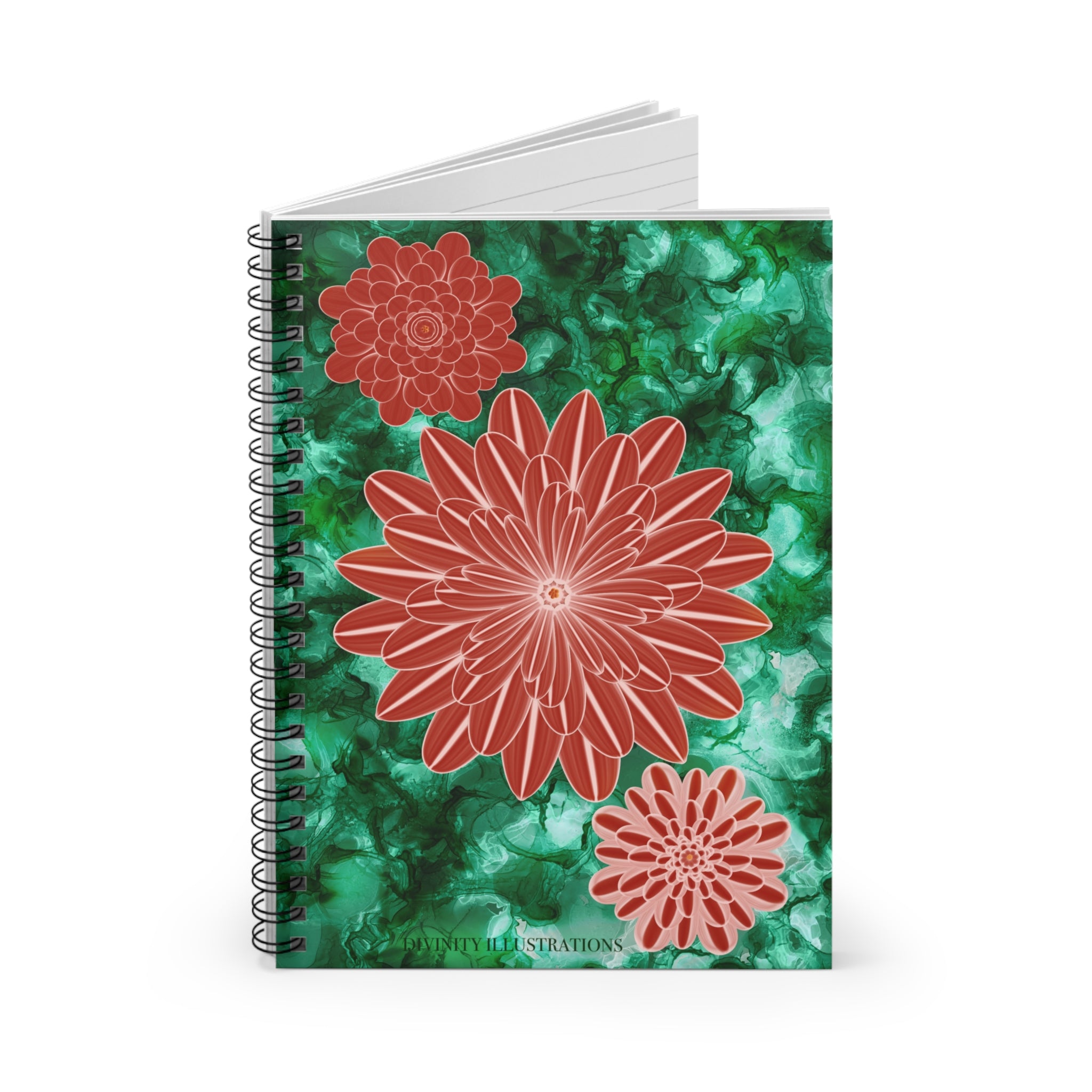 Serenity Floral Spiral Notebook – Peaceful 6x8 Lined Journal