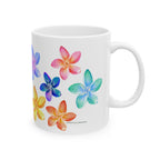 Colorful Plumeria Ceramic Mug – Floral Coffee & Tea Cup