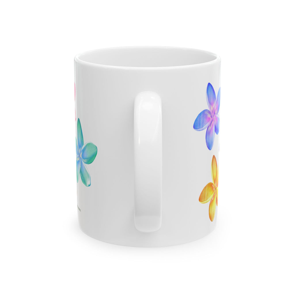 Colorful Plumeria Ceramic Mug – Floral Coffee & Tea Cup