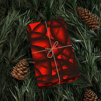 Vibrant Floral Wrapping Paper  Red & Black Decorative Gift Wrap for Holidays, Birthdays, and Special Occasions