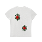 Bodycon Tee,Divinity Illustrations,Womens FLoral Crop Top,Comfy Tshirt,Holiday Gift Guide,Gift for her,Lightweight Top,Cotton Tee,Christmas Floral Design,Snowflake Tee