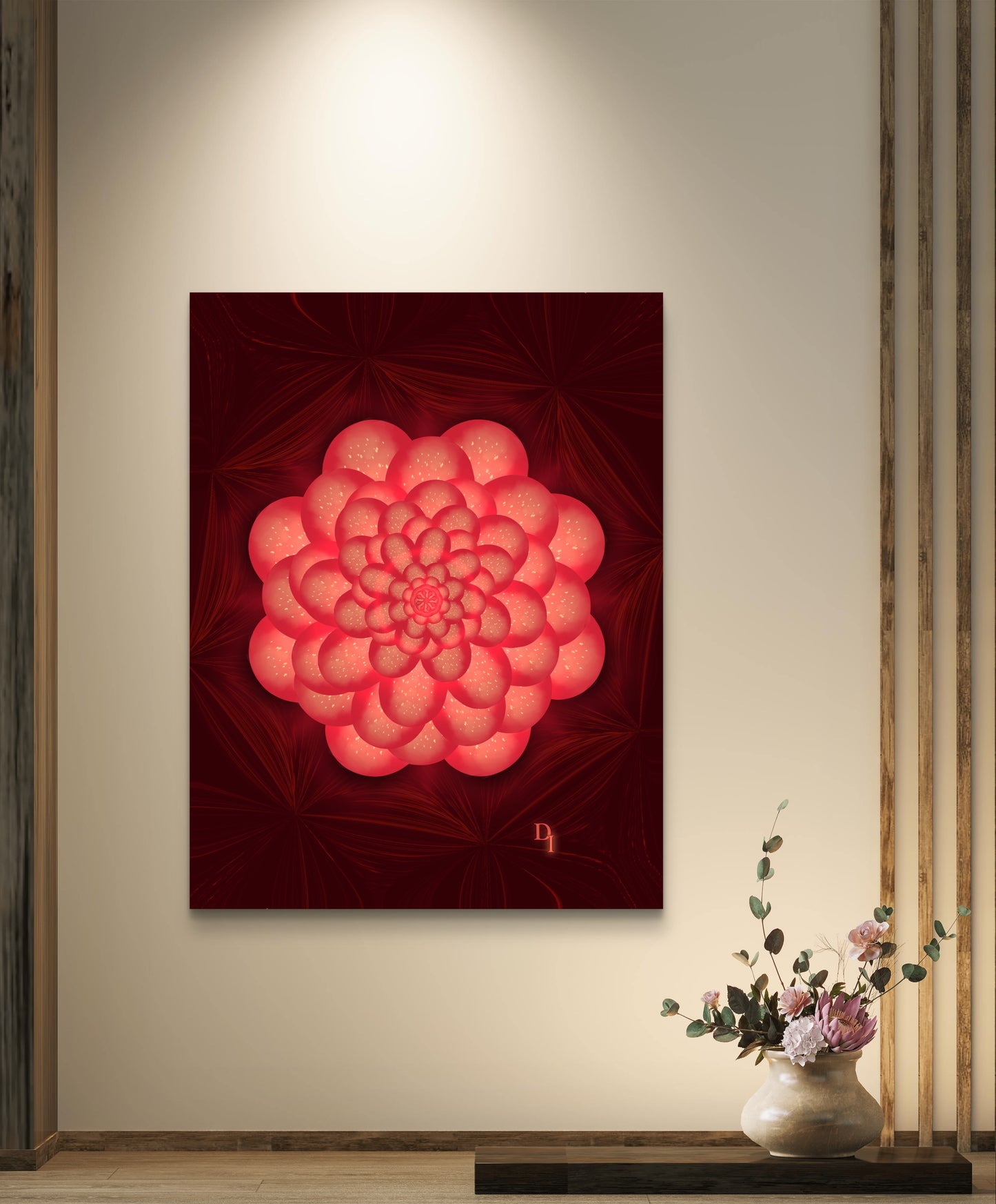 Inferno Bloom Echo – Luxury Botanical Art Print | Divinity Illustrations