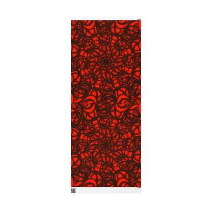 Vibrant Floral Wrapping Paper  Red & Black Decorative Gift Wrap for Holidays, Birthdays, and Special Occasions