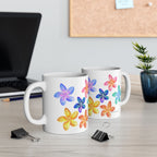 Colorful Plumeria Ceramic Mug – Floral Coffee & Tea Cup