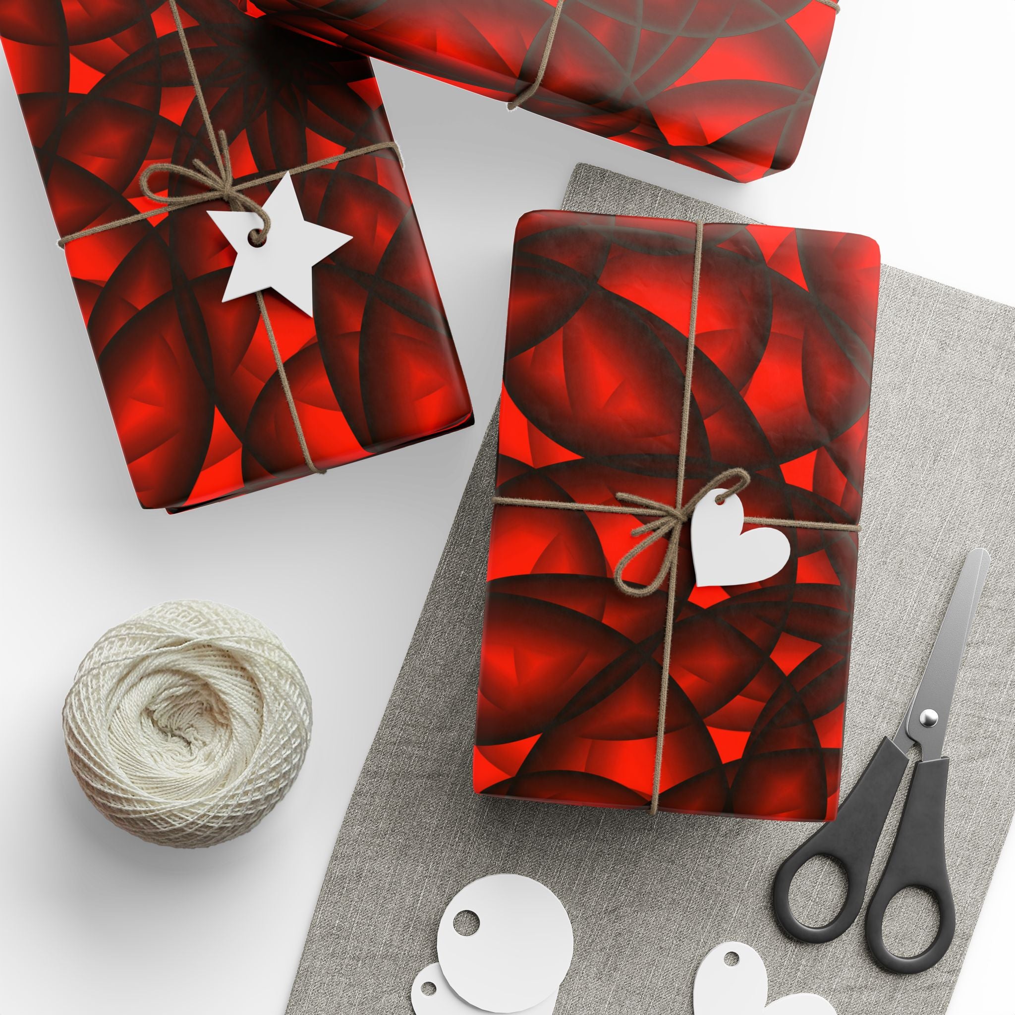 Vibrant Floral Wrapping Paper  Red & Black Decorative Gift Wrap for Holidays, Birthdays, and Special Occasions