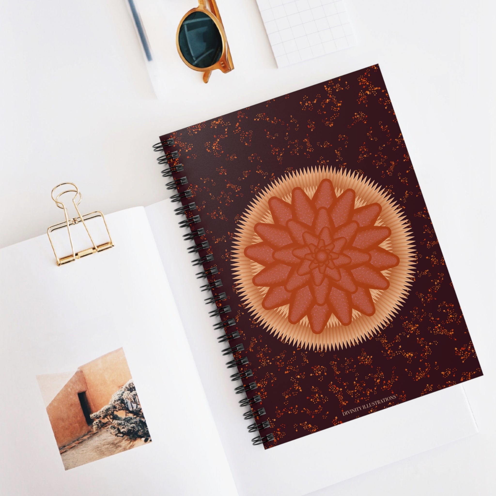 Autumn Bloom Lined Spiral Journal