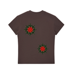 Bodycon Tee,Divinity Illustrations,Womens FLoral Crop Top,Comfy Tshirt,Holiday Gift Guide,Gift for her,Lightweight Top,Cotton Tee,Christmas Floral Design,Snowflake Tee