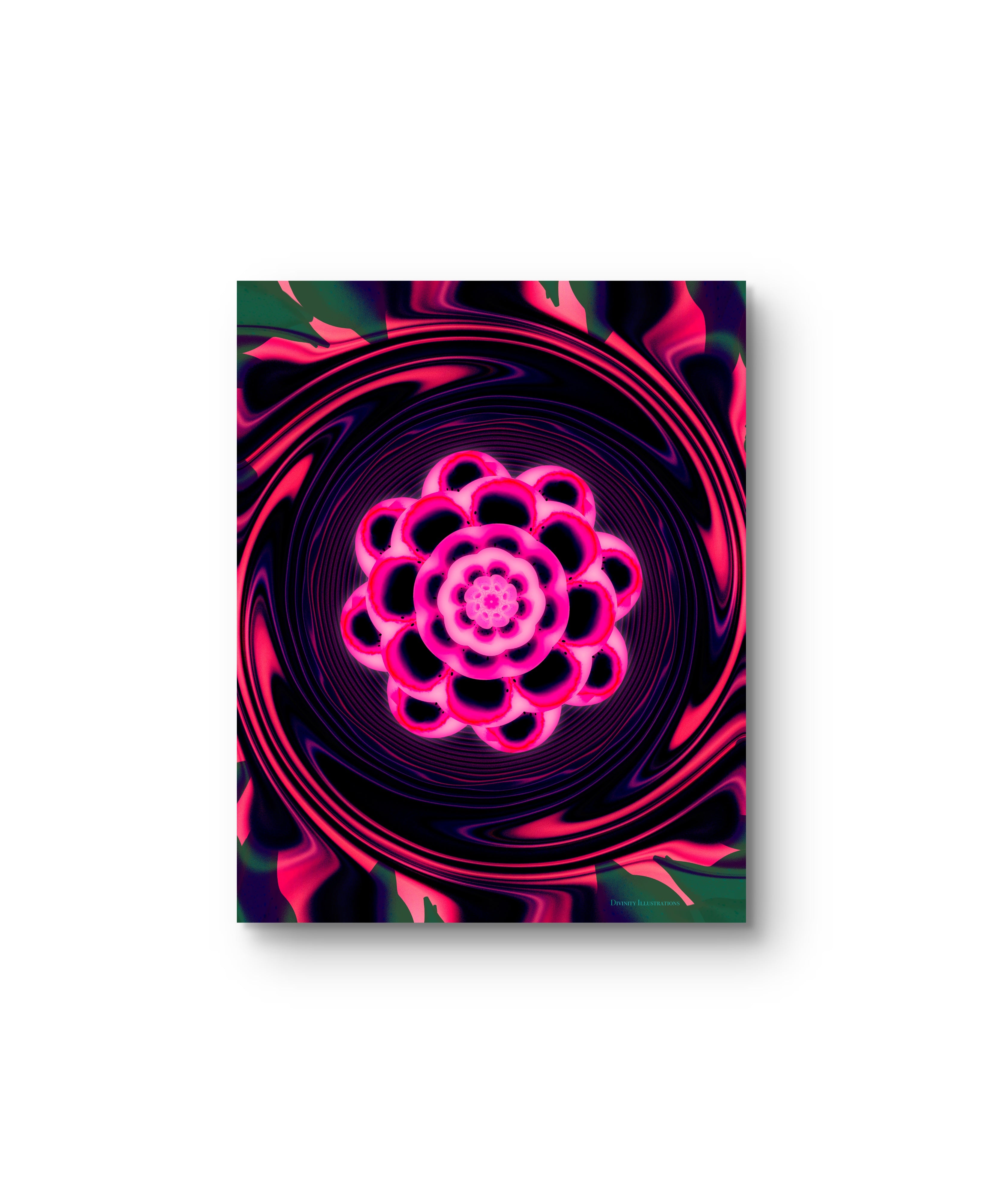 Bloom of power within abstract floral wall art