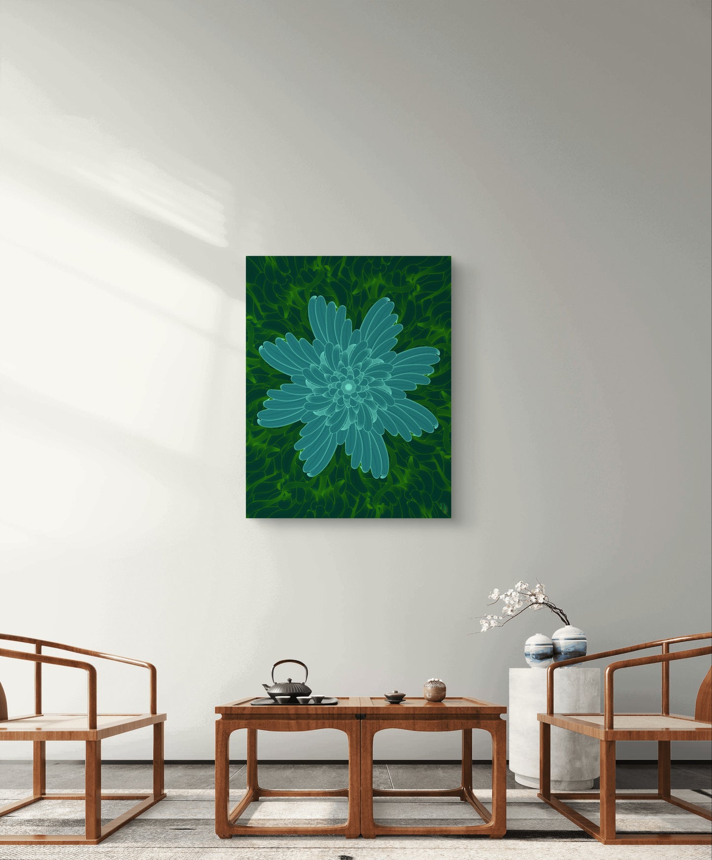Emerald Bloom Echo – Luxury Botanical Fine Art Print | Divinity Illustrations