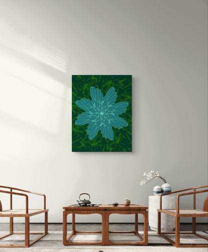 Emerald Bloom Echo – Luxury Botanical Fine Art Print | Divinity Illustrations