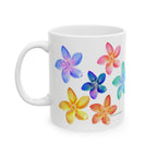 Colorful Plumeria Ceramic Mug – Floral Coffee & Tea Cup