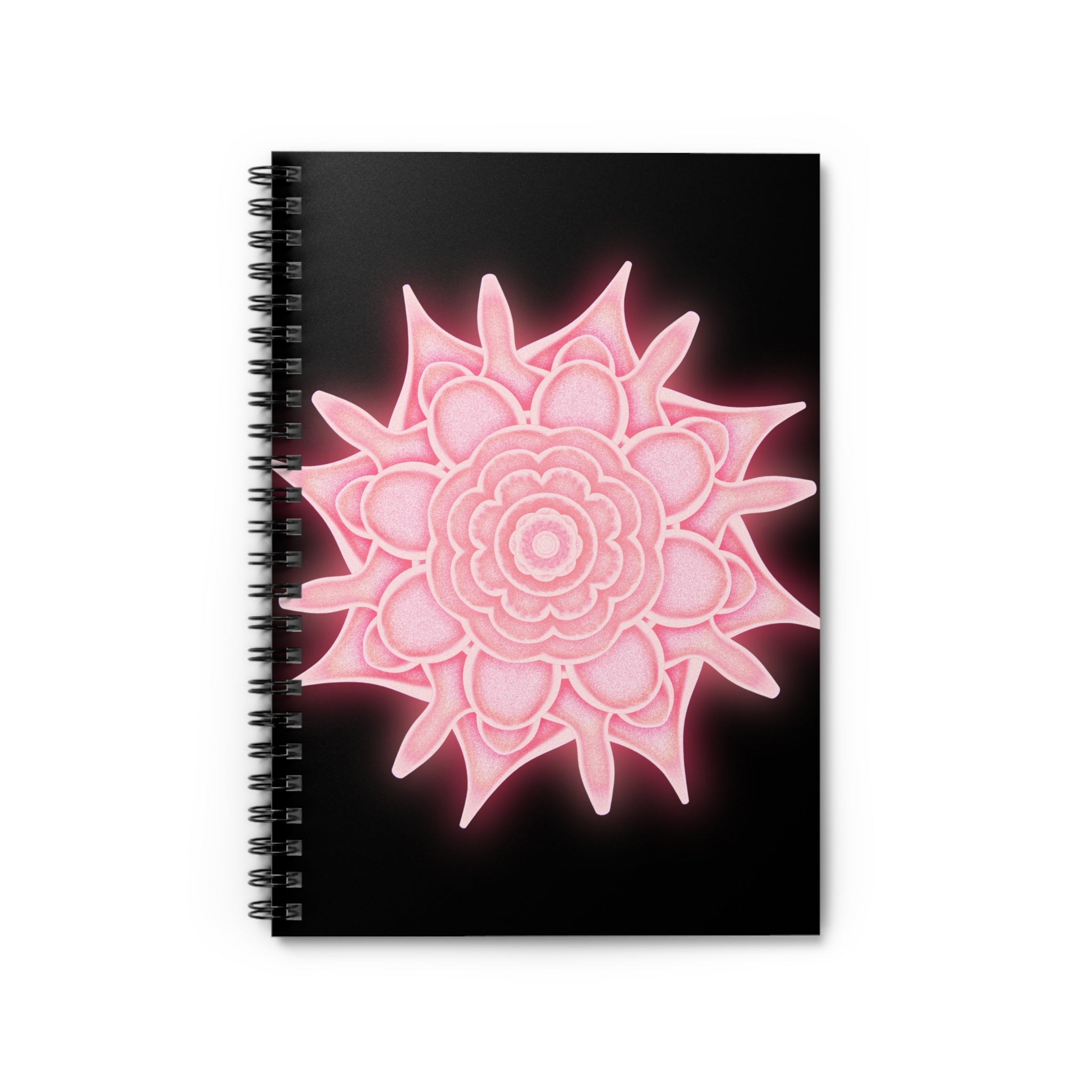 Shadow Bloom Spiral Notebook – Pink Mandala Journal for Writing & Mindfulnes