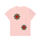 Bodycon Tee,Divinity Illustrations,Womens FLoral Crop Top,Comfy Tshirt,Holiday Gift Guide,Gift for her,Lightweight Top,Cotton Tee,Christmas Floral Design,Snowflake Tee